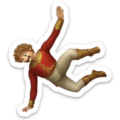 medieval circus acrobat doing a backflip sticker