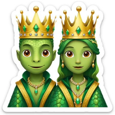 Lizard king and queen sticker