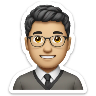 chinese student, founder of a startup, cute sticker