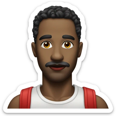 realistic portrait of a man with red lips sticker