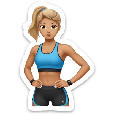 chica joven entrenando sticker