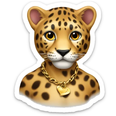 Hart with panter print sticker