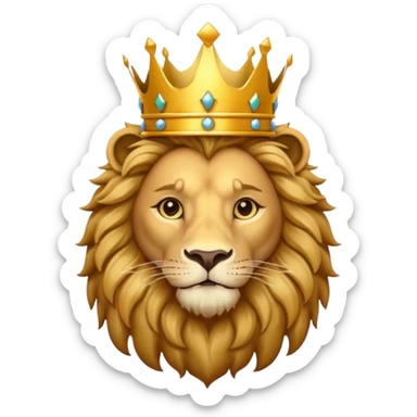 Lion with golden crown — majestic and proud. sticker