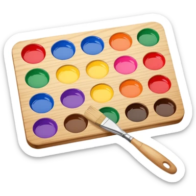 Palette with brush sticker