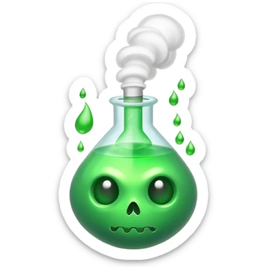 poisonous gas, isometric sticker