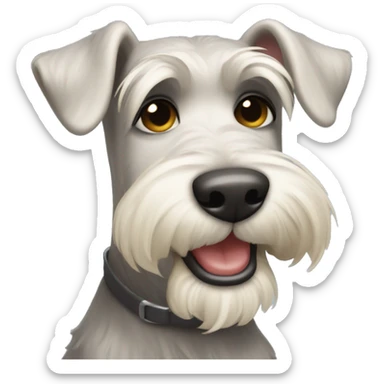 Blonde schnauzer winking sticker