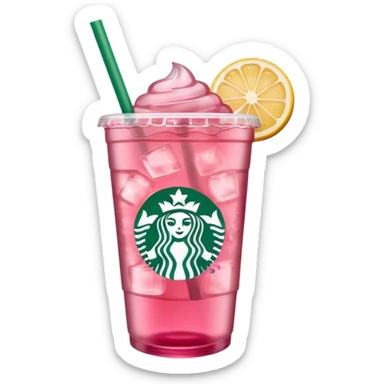 pink iced tea Starbucks drink sticker