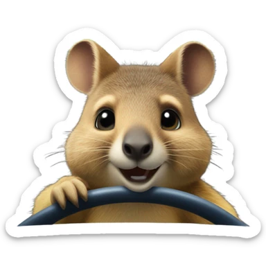 Quokka wallaby driving  sticker
