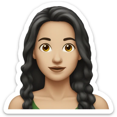 White woman 40 years old long dark hair sticker