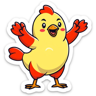 Four separate cute protein stickers: happy chicken breast with tiny arms, smiling red meat steak, cheerful salmon fillet, and joyful egg, each with little muscle arm flexing, showing their protein power sticker