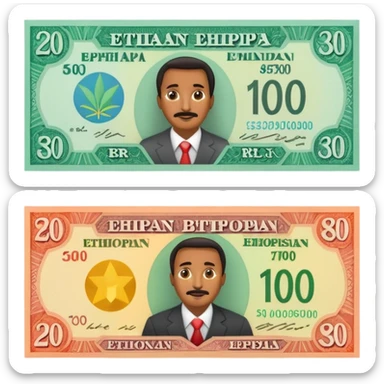 Ethiopia money sticker