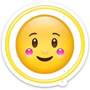 cute round emoji, simple flat vector style, minimal details, glowing aura effect, colorful sparkles and light trail swirling around, transformation effect, magical appearance, high quality, white background

 sticker