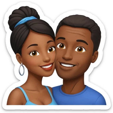 black boyfriend kissing black gril sticker