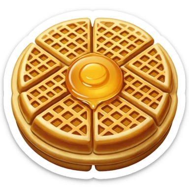round waffle with honey sticker