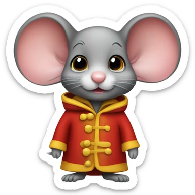 little mouse in red circus coat sticker