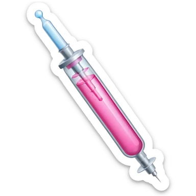 pink liquid in syringe sticker