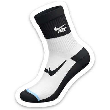 white sock, with black nike logo socks sticker
