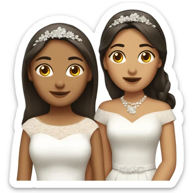 Dos mujeres jóvenes novias sticker