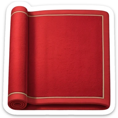  A full red rug, rolled up, once sticker