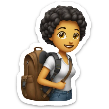 mochila nas costas, mulher sticker