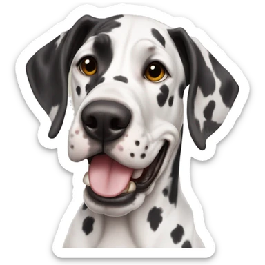 Harlequin great dane with smile sticker