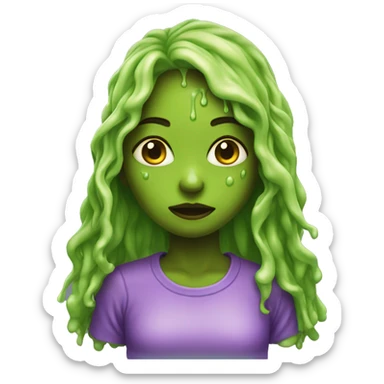 girl covered in ooze sticker