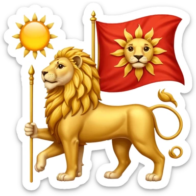 Persian lion and the sun flag sticker
