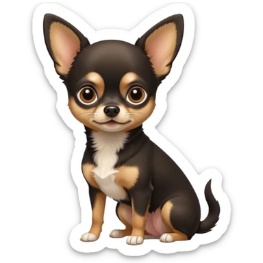 Chihuahua noir marron et feu sticker