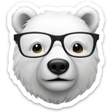 white bear with glasses sticker