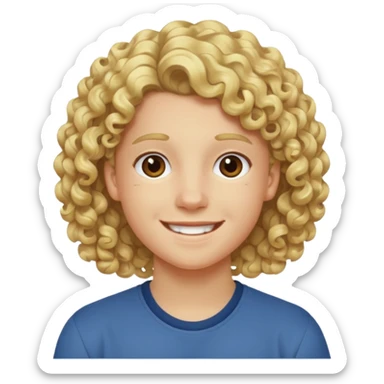 15 year old Walker scobell curly Blonde hair sticker