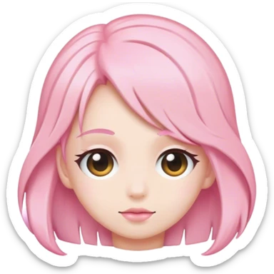 pastel pink hair clip sticker