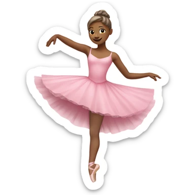 A ballerina dancing in pink dress  sticker