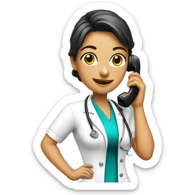 Beautiful nurse on the phone sticker