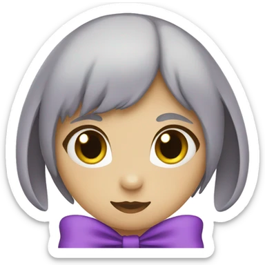 Female green rabbit with a purple bow sticker