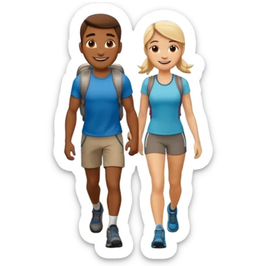 Boyfriend and girlfriend hiking aesthetic sticker