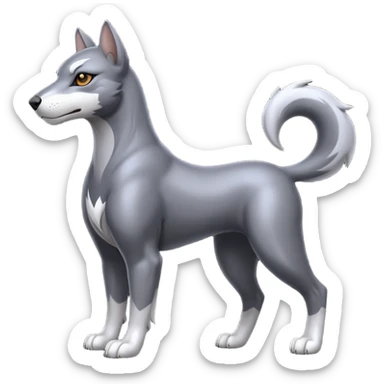 Silvery Resplendent Exotic Houndour-feline-beast sticker