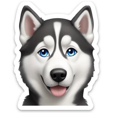 siberian husky with blue eyes sticker