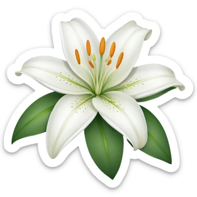 single white lily sticker
