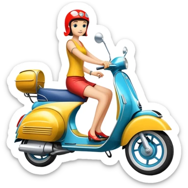 Vespa on a ferry sticker