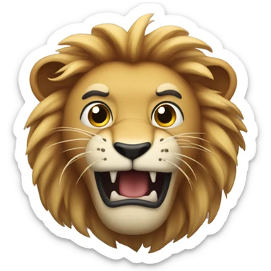Make a lion that is scared sticker