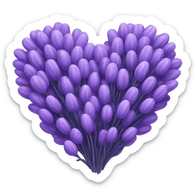 Lavender heart sticker