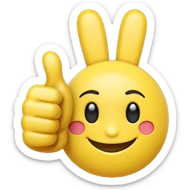 the emoji thumbs up's outline traced with an emoji thumbs up sticker