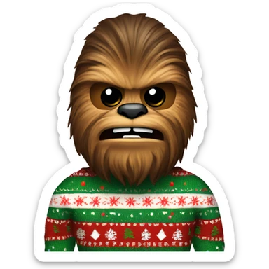 Chewbacca wearing an ugly Christmas sweater sticker