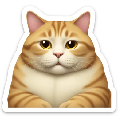 Very fat cat lying on his back  sticker