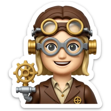 Steampunk Inventor lego toy sticker