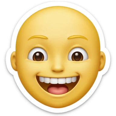 Default yellow head emoji squinting with open mouth and top teeth showing sticker
