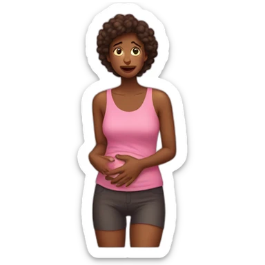 Woman with period cramps sticker