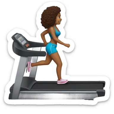 Short Peruvian female on a treadmill in I thought you booty shorts sticker