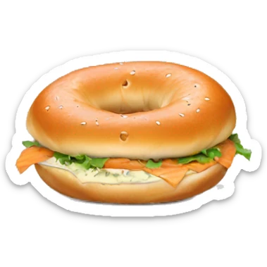 Lox bagel with cheese sticker