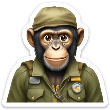 Chimpanzee explorer sticker
